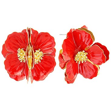 STYLISH GOLDEN STAMEN FLOWER POST EARRINGS