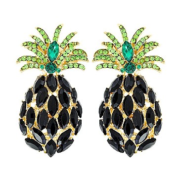 LOVELY PINEAPPLE GEM POST EARRINGS
