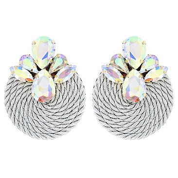 TRENDY FASHION GEM STONE EARRINGS