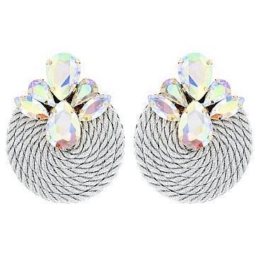 TRENDY FASHION GEM STONE EARRINGS