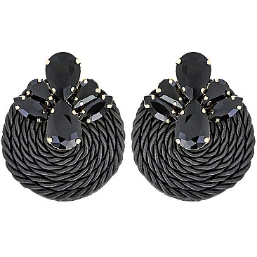 TRENDY FASHION GEM STONE EARRINGS