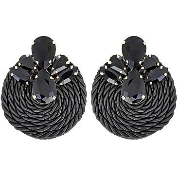 TRENDY FASHION GEM STONE EARRINGS