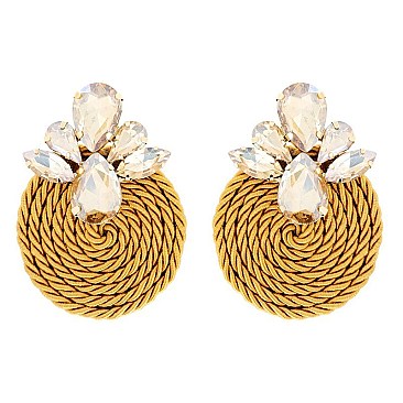 TRENDY FASHION GEM STONE EARRINGS