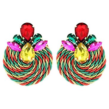 TRENDY FASHION GEM STONE EARRINGS