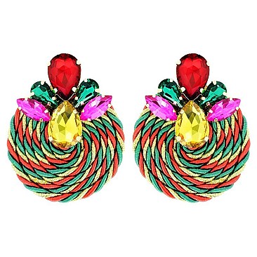 TRENDY FASHION GEM STONE EARRINGS