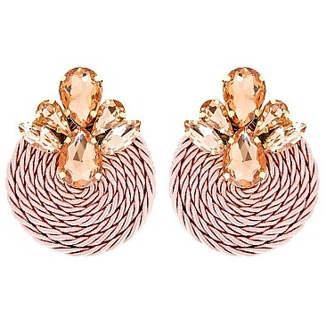 TRENDY FASHION GEM STONE EARRINGS