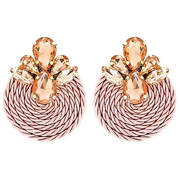 TRENDY FASHION GEM STONE EARRINGS