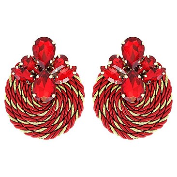 TRENDY FASHION GEM STONE EARRINGS