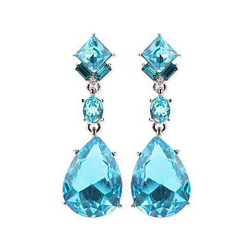 Posh Dangly Teardrop Gem Earrings SLEY3647