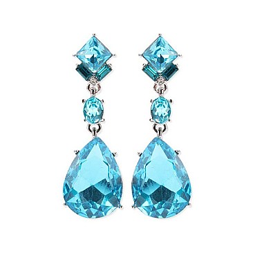 Posh Dangly Teardrop Gem Earrings SLEY3647