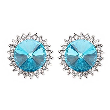 Trendy Daisy Stone Stud Earrings SLEY3686