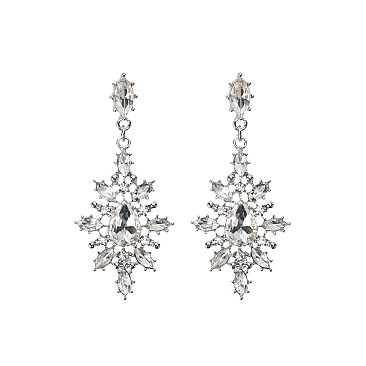 TRENDY CRYSTAL RHINESTONE DANGLY SPIKEY DROP EARRING SLEY6301