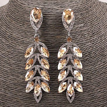 FASHIONABLE DROP EARRINGS W/ 2 LAYERS OF RHINESTONES SLEY7441