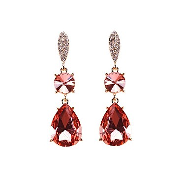 FASHIONABLE TWO TONE RHINESTONE EARRING SLEY7957