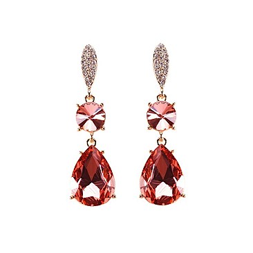 FASHIONABLE TWO TONE RHINESTONE EARRING SLEY7957