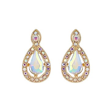 FASHIONABLE RHINESTONE TEARDROP POST EARRING SLEY7984