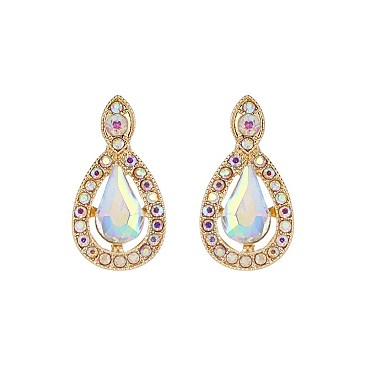 FASHIONABLE RHINESTONE TEARDROP POST EARRING SLEY7984