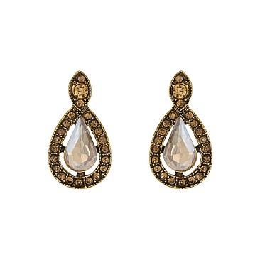 FASHIONABLE RHINESTONE TEARDROP POST EARRING SLEY7984