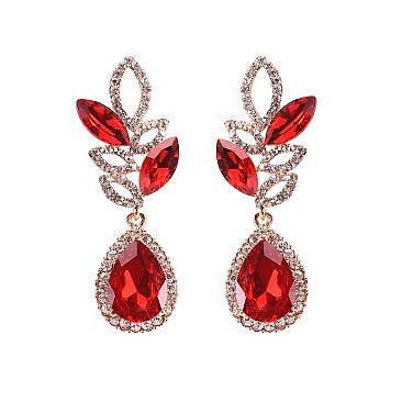 FASHIONABLE OVAL RHINESTONE EARRING W/ GEMS SLEY8069