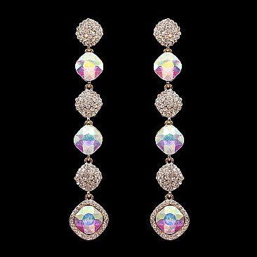 FASHIONABLE ELEGANT ROUND DANGLE STONE EARRING SLEY8164