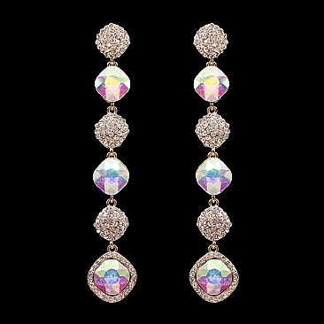 FASHIONABLE ELEGANT ROUND DANGLE STONE EARRING SLEY8164