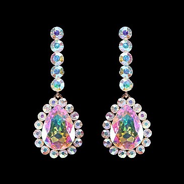 FASHIONABLE TWO TONE RHINESTONE EARRING SLEY8170