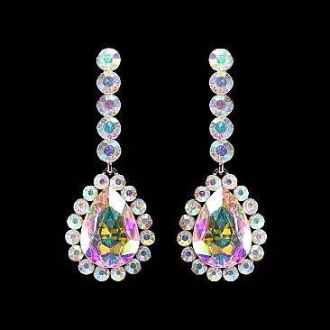 FASHIONABLE TWO TONE RHINESTONE EARRING SLEY8170