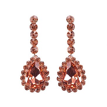 FASHIONABLE TWO TONE RHINESTONE EARRING SLEY8170