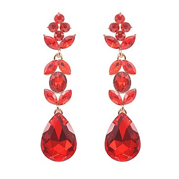 FASHIONABLE FANCY LEAF TEARDROP STONE EARRING SLEY8424