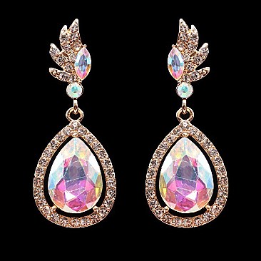 FASHIONABLE FANCY TEARDROP STONE EARRING SLEY8426