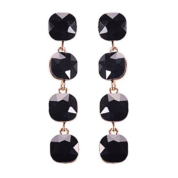 FASHIONABLE PRISM SQUARE STONE EARRING SLEY8435