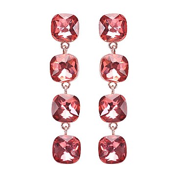 FASHIONABLE PRISM SQUARE STONE EARRING SLEY8435