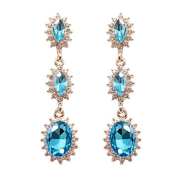 FASHIONABLE SUNSHINE HALO DROP STONE EARRING SLEY8436