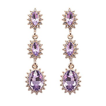 FASHIONABLE SUNSHINE HALO DROP STONE EARRING SLEY8436