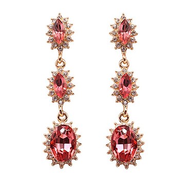 FASHIONABLE SUNSHINE HALO DROP STONE EARRING SLEY8436