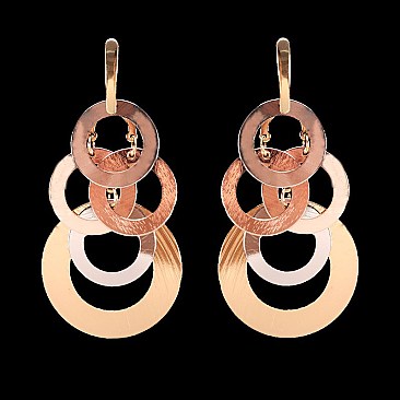 Fashionable Round Chandelier Metal Post Earrings SLEY8537