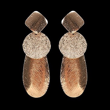 Trendy Geometric Triple Drop Post Earrings SLEY8539