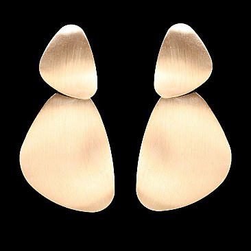 Fashionable Double Metal Disc Post Earrings SLEY8540