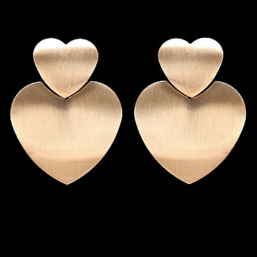 Fashionable Heart Metal Disc Post Earrings SLEY8541