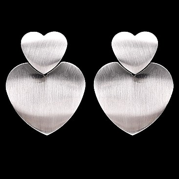 Fashionable Heart Metal Disc Post Earrings SLEY8541