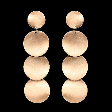 Fashionable Round Metal Disc Chandelier Earrin SLEY8543