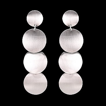 Fashionable Round Metal Disc Chandelier Earrin SLEY8543