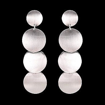 Fashionable Round Metal Disc Chandelier Earrin SLEY8543