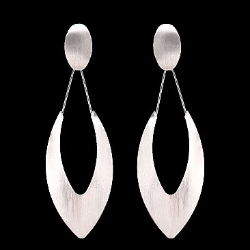 Fashionable V Shaped Dangle Metal Disc Earrings SLEY8546