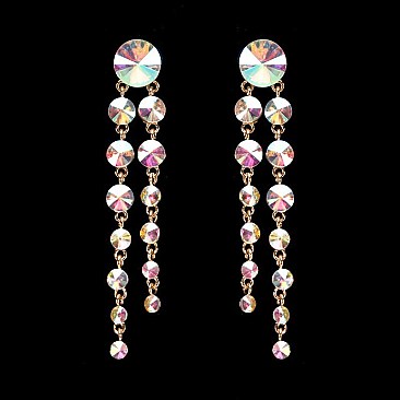 FASHIONABLE DOUBLE ROUND DANGLE POST EARRINGS SLEY8938