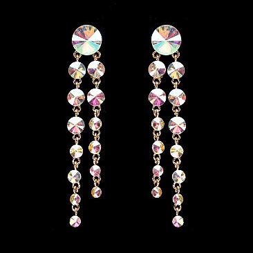 FASHIONABLE DOUBLE ROUND DANGLE POST EARRINGS SLEY8938