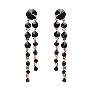 FASHIONABLE DOUBLE ROUND DANGLE POST EARRINGS SLEY8938