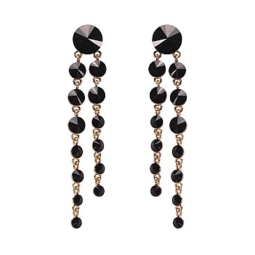 FASHIONABLE DOUBLE ROUND DANGLE POST EARRINGS SLEY8938