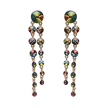 FASHIONABLE DOUBLE ROUND DANGLE POST EARRINGS SLEY8938