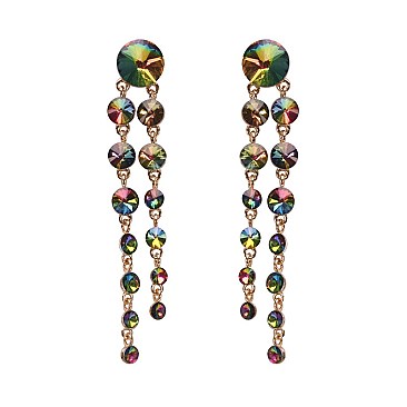 FASHIONABLE DOUBLE ROUND DANGLE POST EARRINGS SLEY8938